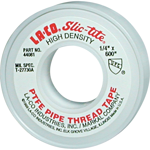 Ruban &agrave; filetage en PTFE Slic-Tite, 600" lo x 1/2" la, Blanc Canadian Safety Group Inc.