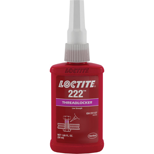 222 Threadlocker, Purple, Low, 50 ml, Bottle Canadian Safety Group Inc.