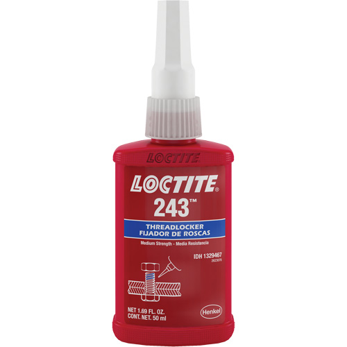 Compos&eacute; de blocage 243 tol&eacute;rant &agrave; l'huile, Bleu, Moyen, 50 ml, Bouteille Canadian Safety Group Inc.