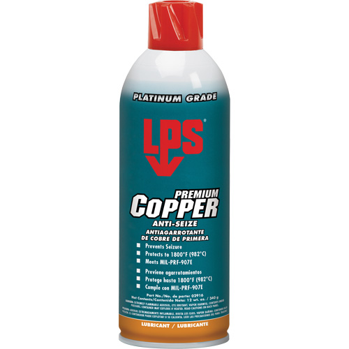 Copper Anti-Seize, 16 oz., Aerosol Can, 1800°F (982°C) Max Temp. Canadian Safety Group Inc.