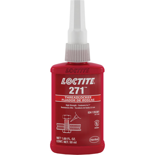 Threadlocker 271 , Red, High, 50 ml, Bottle Canadian Safety Group Inc.