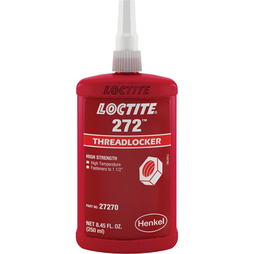 Threadlocker 272 High Temperature, Red, High, 250 ml, Bottle Canadian Safety Group Inc.