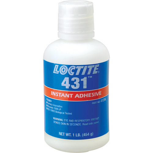 431 Surface Insensitive Instant Adhesive, Clear, Bottle, 454 g Canadian Safety Group Inc.
