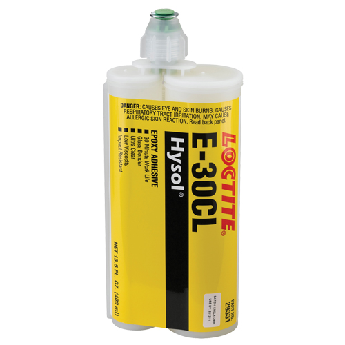 E-30CL Glass Bonder Structural Adhesive, 200 ml, Dual Cartridge, Two-Part, Ultra Clear Canadian Safety Group Inc.