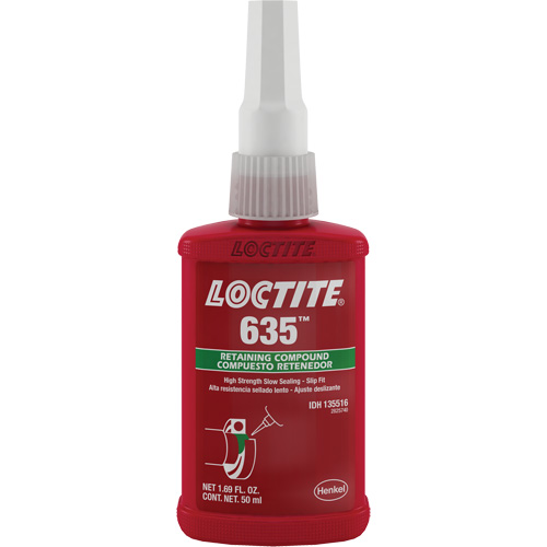 Compos&eacute; de retenue Loctite 635, 50 ml, Bouteille, Vert Canadian Safety Group Inc.
