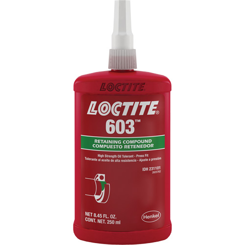 Compos&eacute; de retenue Loctite 603, 250 ml, Bouteille, Vert Canadian Safety Group Inc.
