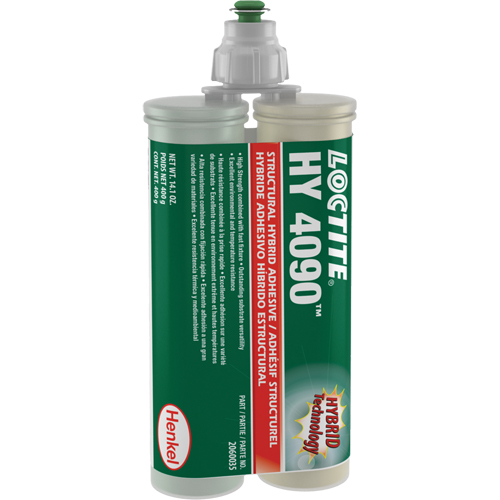 Adh&eacute;sif hybride pour r&eacute;parations structurales HY 4090, Deux composants, Cartouche double, 400 g, Blanc cass&eacute; Canadian Safety Group Inc.