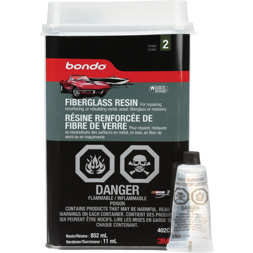 R&eacute;sine de fibre de verre Bondo, Deux composants, 852 ml, Bouteille, Blanc cass&eacute; Canadian Safety Group Inc.