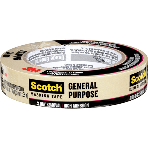 Scotch&reg; General Purpose Masking Tape 2020, 24 mm (1") x 55 m (180'), Tan Canadian Safety Group Inc.