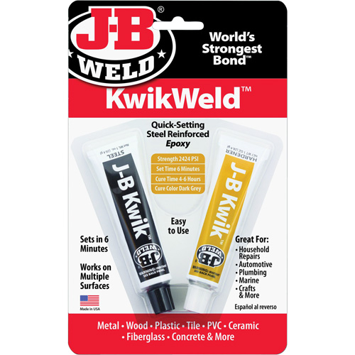KwikWeld Epoxy, Two-Part, Tube, 2 oz., Grey Canadian Safety Group Inc.
