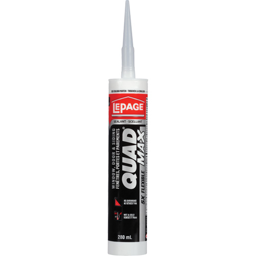 Scellant pour parements & fen&ecirc;tres Quad Max, 280 ml, Tube, Noir Canadian Safety Group Inc.