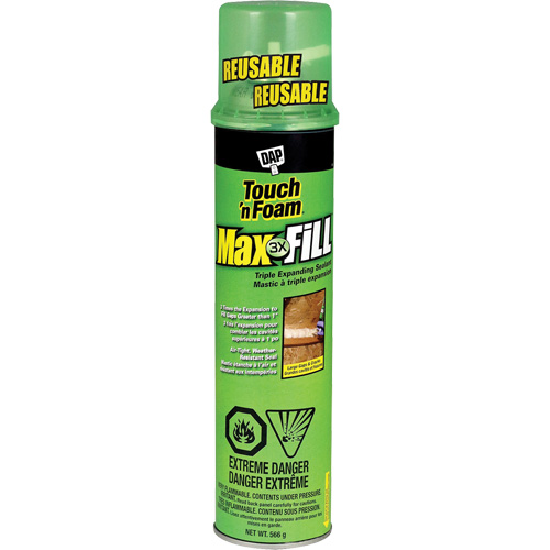 Touch 'n Foam&reg; Max Fill Triple Expanding Sealant, 566 g, Aerosol Can, Cream Canadian Safety Group Inc.