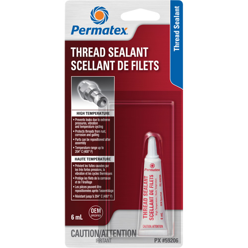 High Temperature Thread Sealant, Tube, 6 ml, -54° C - 204° C/-65° F - 400° F Canadian Safety Group Inc.