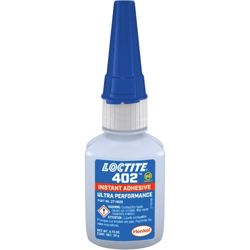 Adh&eacute;sif instantan&eacute; 402, Transparent, Bouteille, 20 g Canadian Safety Group Inc.