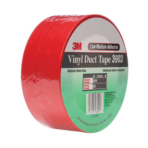 3903 Vinyl Duct Tape, 48 mm (2") W x 46 m (151') L, 6.5 mils, Red Canadian Safety Group Inc.