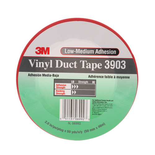 3903 Vinyl Duct Tape, 48 mm (2") W x 46 m (151') L, 6.5 mils, Red Canadian Safety Group Inc.