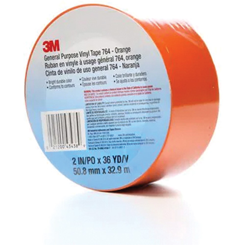 764 General-Purpose Vinyl Tape, 50.8 mm (2") W x 32.9 m (108') L, 5 mils, Orange Canadian Safety Group Inc.