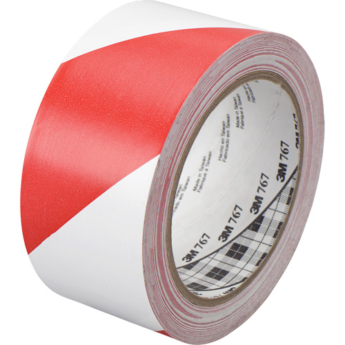 Hazard Warning Tape 767, 50.8 mm (2") x 33 m (108'), Red/White Canadian Safety Group Inc.