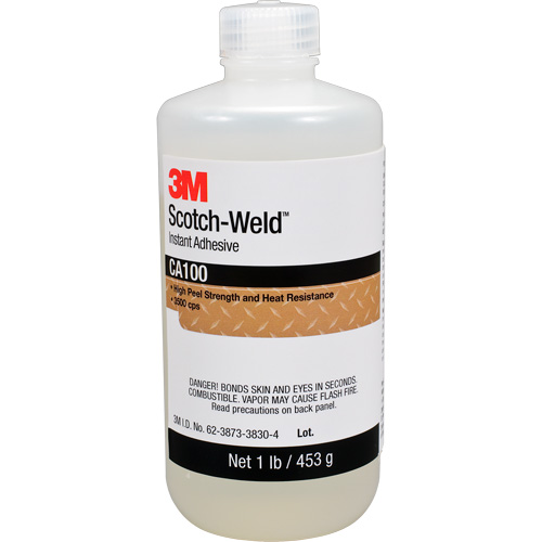 Adh&eacute;sif instantan&eacute; CA100 Scotch-Weld, Blanc cass&eacute;, Bouteille, 1 lb Canadian Safety Group Inc.