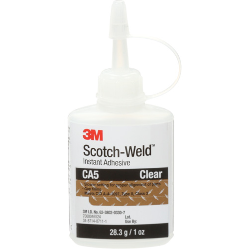 Adh&eacute;sif instantan&eacute; CA5 Scotch-Weld, Transparent, Bouteille, 1 oz Canadian Safety Group Inc.