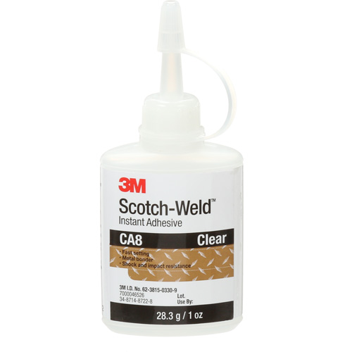 Scotch-Weld Instant Adhesive CA8, Clear, Bottle, 1 oz. Canadian Safety Group Inc.