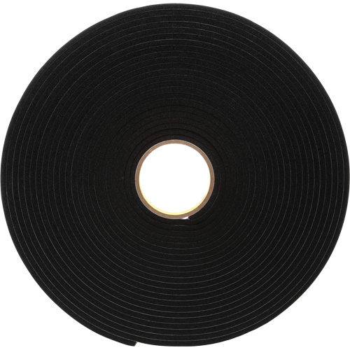 4504 Vinyl Foam Tape, 25.4 mm (1") W x 16.5 m (54') L, 250 mils, Black Canadian Safety Group Inc.