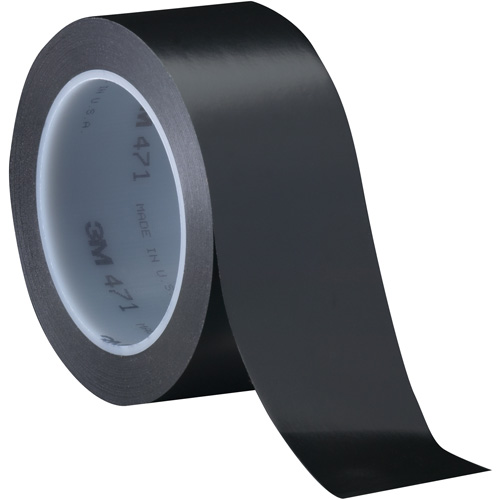 471 Vinyl Tape, 76 mm (3") W x 32.9 m (108') L, 5.2 mils, Black Canadian Safety Group Inc.