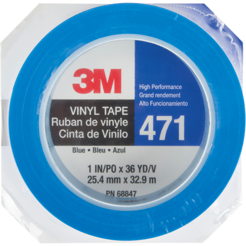 Ruban en vinyle 471, 25,4 mm (1") la x 32,9 m (108') lo, 5,3 mils, Bleu Canadian Safety Group Inc.