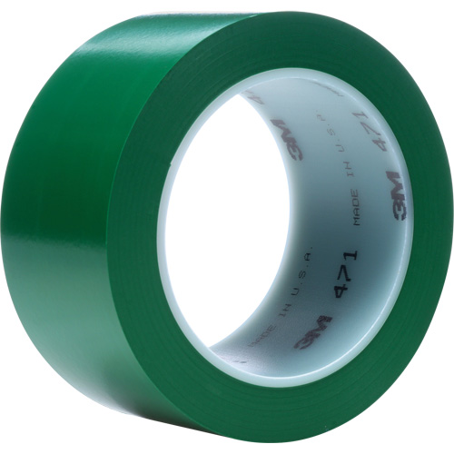 471 Vinyl Tape, 76 mm (3") W x 32.9 m (108') L, 5.3 mils, Green Canadian Safety Group Inc.