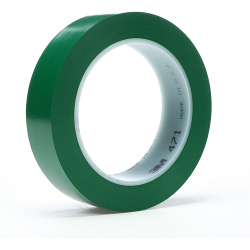 471 Vinyl Tape, 19 mm (3/4") W x 32.9 m (108') L, 5.2 mils, Green Canadian Safety Group Inc.