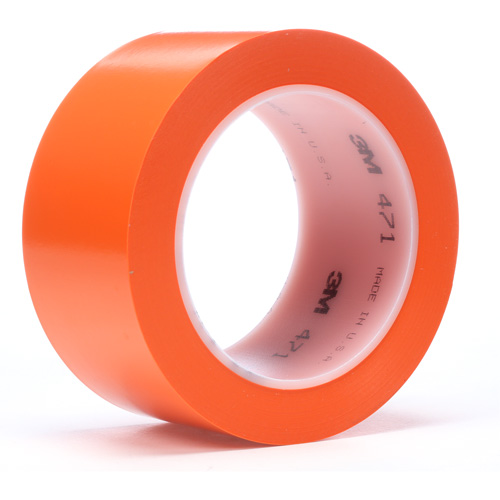 471 Vinyl Tape, 19 mm (3/4") W x 32.9 m (108') L, 5.2 mils, Orange Canadian Safety Group Inc.