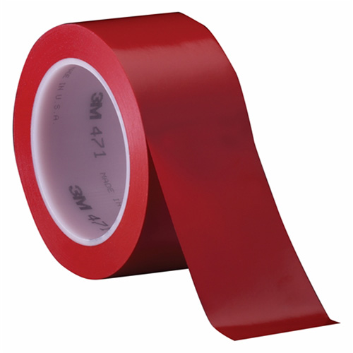 471 Vinyl Tape, 102 mm (4") W x 32.9 m (108') L, 5.2 mils, Red Canadian Safety Group Inc.