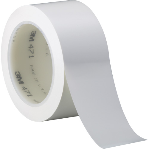 471 Vinyl Tape, 38 mm (1-1/2") W x 32.9 m (108') L, 5.2 mils, White Canadian Safety Group Inc.
