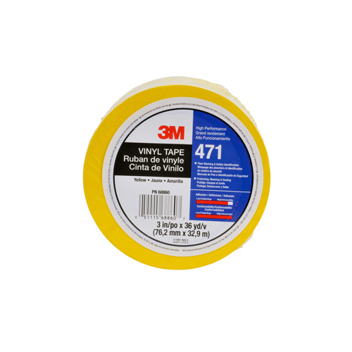 Ruban en vinyle 471, 12 mm (1/2") la x 32,9 m (108') lo, 5,2 mils, Jaune Canadian Safety Group Inc.