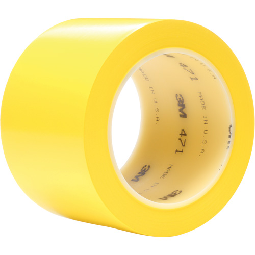 Ruban en vinyle 471, 76,2 mm (3") la x 32,9 m (108') lo, 5,2 mils, Jaune Canadian Safety Group Inc.