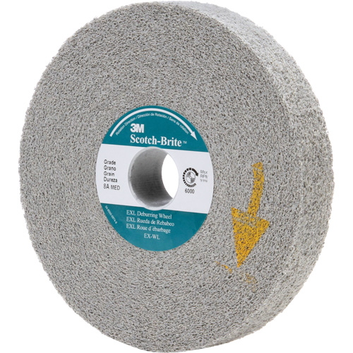 Scotch-Brite EXL Deburring Wheels, 6" x 1", 1" Arbor, Aluminum Oxide Canadian Safety Group Inc.