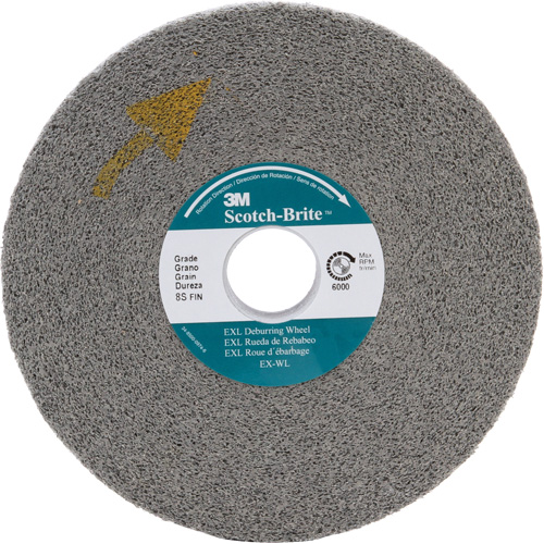 Scotch-Brite EXL Deburring Wheel, 8" x 1", 3" Arbor Canadian Safety Group Inc.