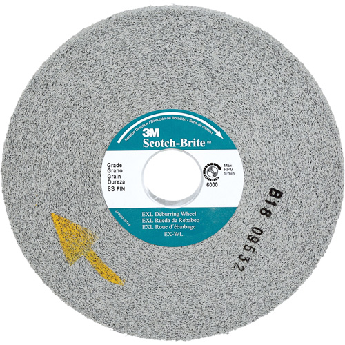 Meule d'&eacute;barbage EXL Scotch-Brite, 6" x 1/2", Arbre de 1", Carbure de silicium Canadian Safety Group Inc.