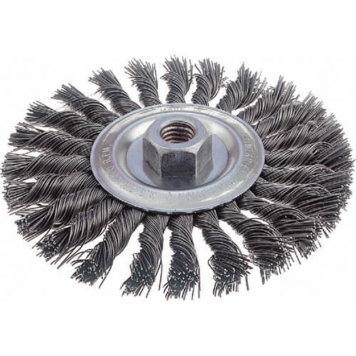 Knot Wire Wheel Brushes - Standard Twist Knot, 6" Dia., 0.023" Fill, 5/8"-11 Arbor, Steel Canadian Safety Group Inc.