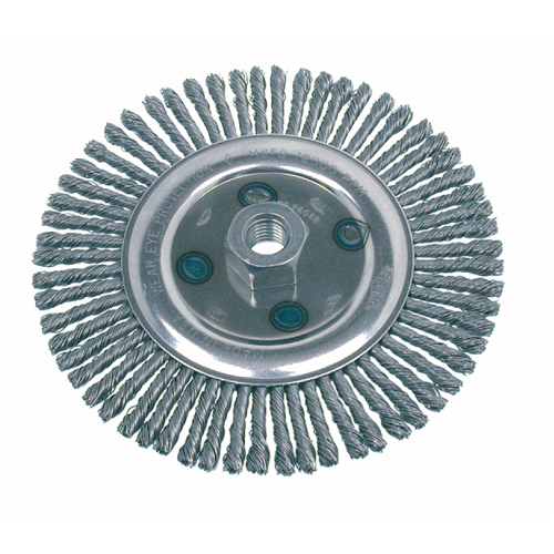 Knot Wire Wheel Brushes - Stringer Bead, 4-7/8" Dia., 0.02" Fill, 5/8"-11 Arbor, Steel Canadian Safety Group Inc.