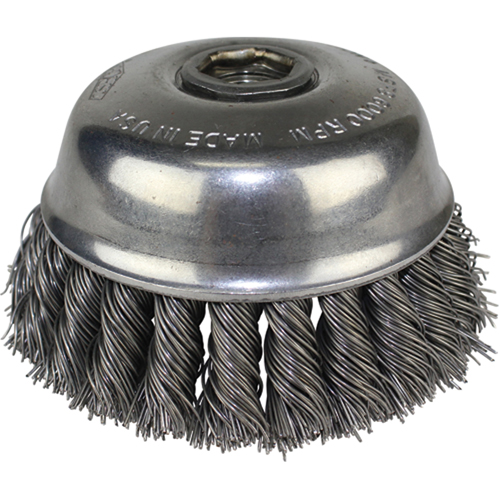 Brosses-boisseau &agrave; fils nou&eacute;s, 4" dia. x 5/8"-11 arbre Canadian Safety Group Inc.