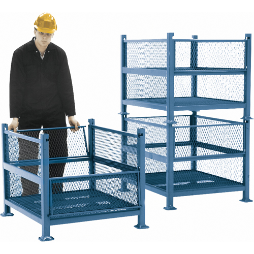 Conteneurs en m&eacute;tal grillag&eacute;, 2 panneaux repliables, Capacit&eacute; 2500 lb, 34,5" la x 40,5" p x 32,25" h Canadian Safety Group Inc.