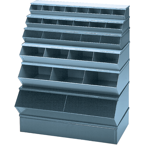 Bacs sectionnels superposables, Cap. 100 lb, 37" la x 8" p x 4-1/2" h, Bleu Canadian Safety Group Inc.