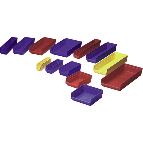 Bacs de rangement pour tablettes, 8-3/8" la x 4" H x 17-7/8" p, Jaune, Capacit&eacute; 40 lb Canadian Safety Group Inc.