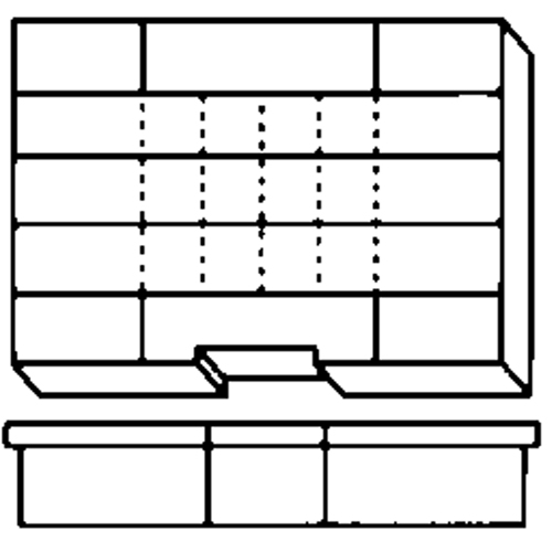 Compartment Case, Plastic, 15-1/2" W x 11-3/4" D x 2-1/2" H, Grey Canadian Safety Group Inc.