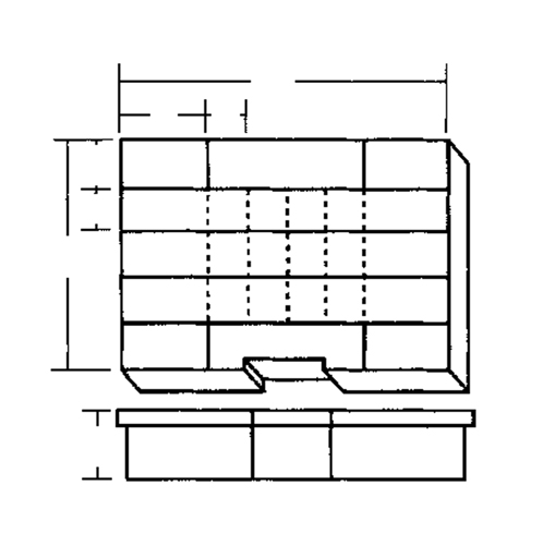 Compartment Case, Plastic, 24 Slots, 15-1/2" W x 11-3/4" D x 2-1/2" H, Grey Canadian Safety Group Inc.