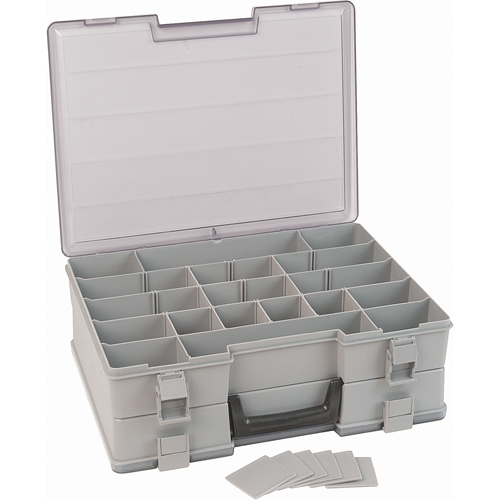 Compartment Case, Plastic, 48 Slots, 15-1/2" W x 11-3/4" D x 5" H, Grey Canadian Safety Group Inc.