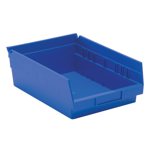 Shelf Bins, 8-3/8" W x 4" H x 11-5/8" D, Blue, 30 lbs. Capacity Canadian Safety Group Inc.