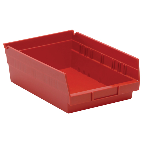 Shelf Bins, 8-3/8" W x 4" H x 11-5/8" D, Red, 30 lbs. Capacity Canadian Safety Group Inc.