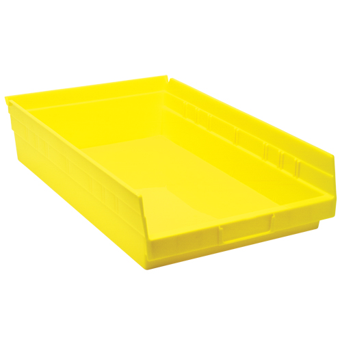 Shelf Bins, 11-1/8" W x 4" H x 17-7/8" D, Yellow, 40 lbs. Capacity Canadian Safety Group Inc.